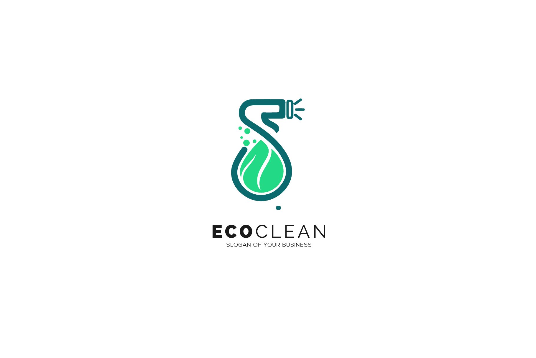 Eco Clean spry Logo Template Design cover image.