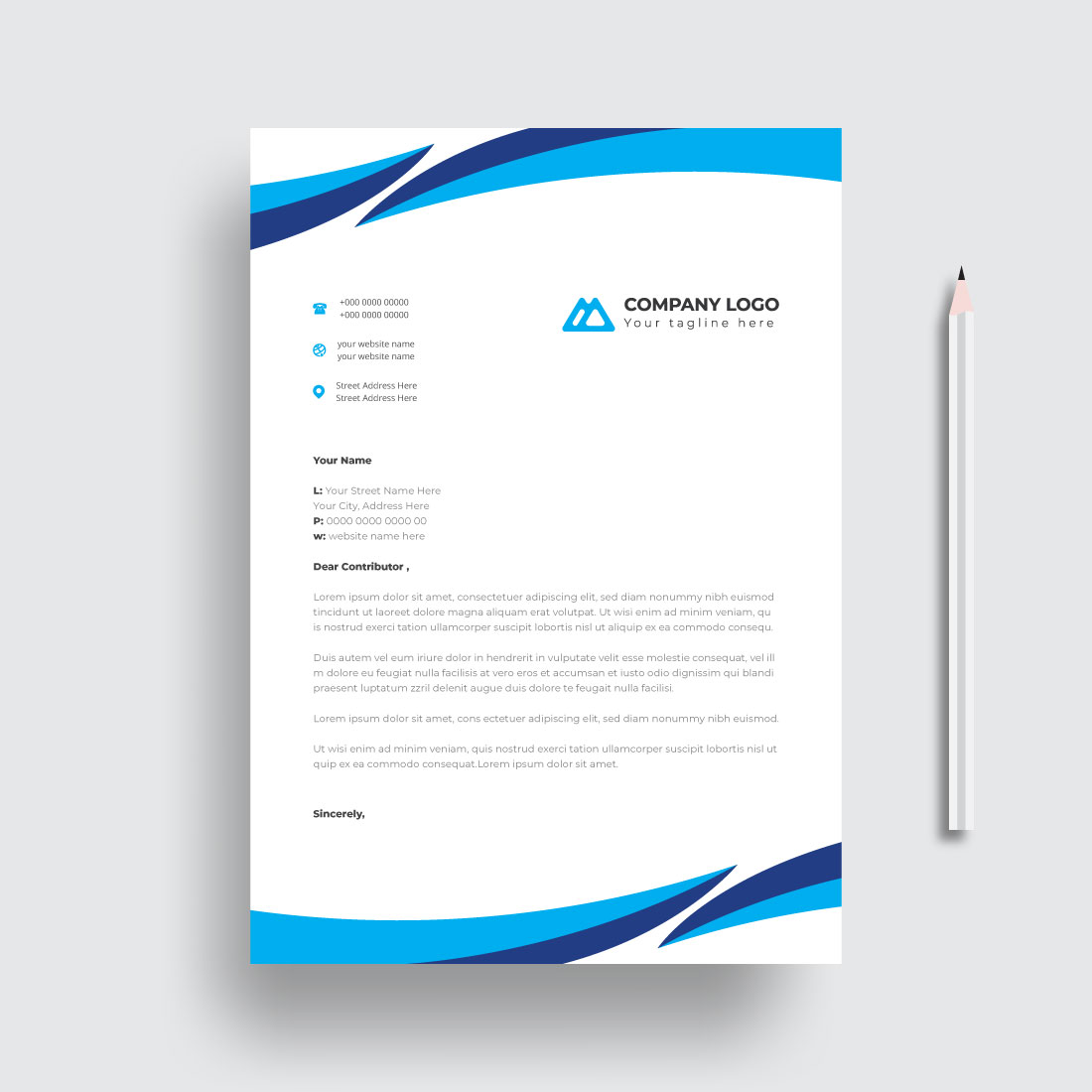 letterhead business corporate template design cover image.