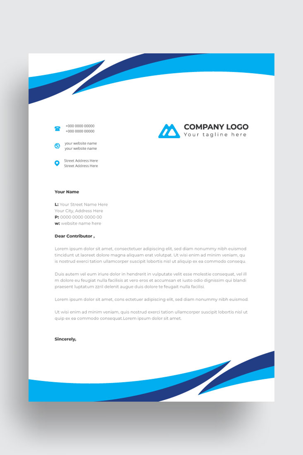 letterhead business corporate template design pinterest preview image.