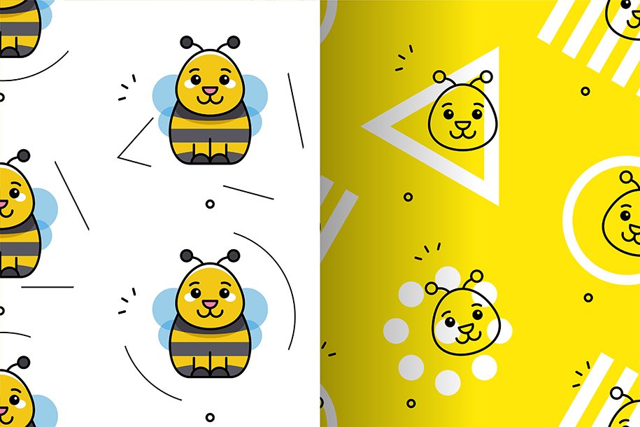 Seamless pattern with Bees cover image.