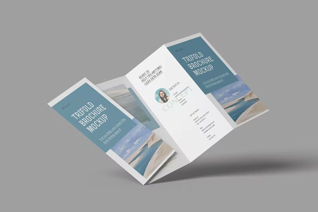 A4 Tri-Fold Brochure Mockup , Free A4 Trifold Brochure Mockup – AWBR