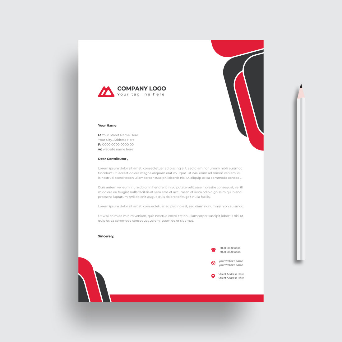 letterhead business corporate template design cover image.