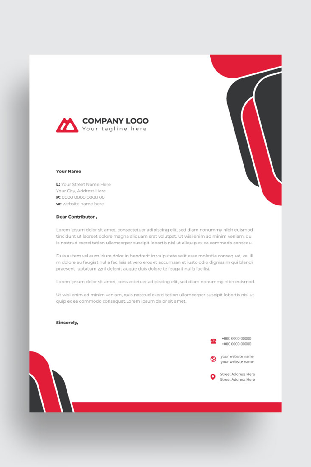 letterhead business corporate template design pinterest preview image.