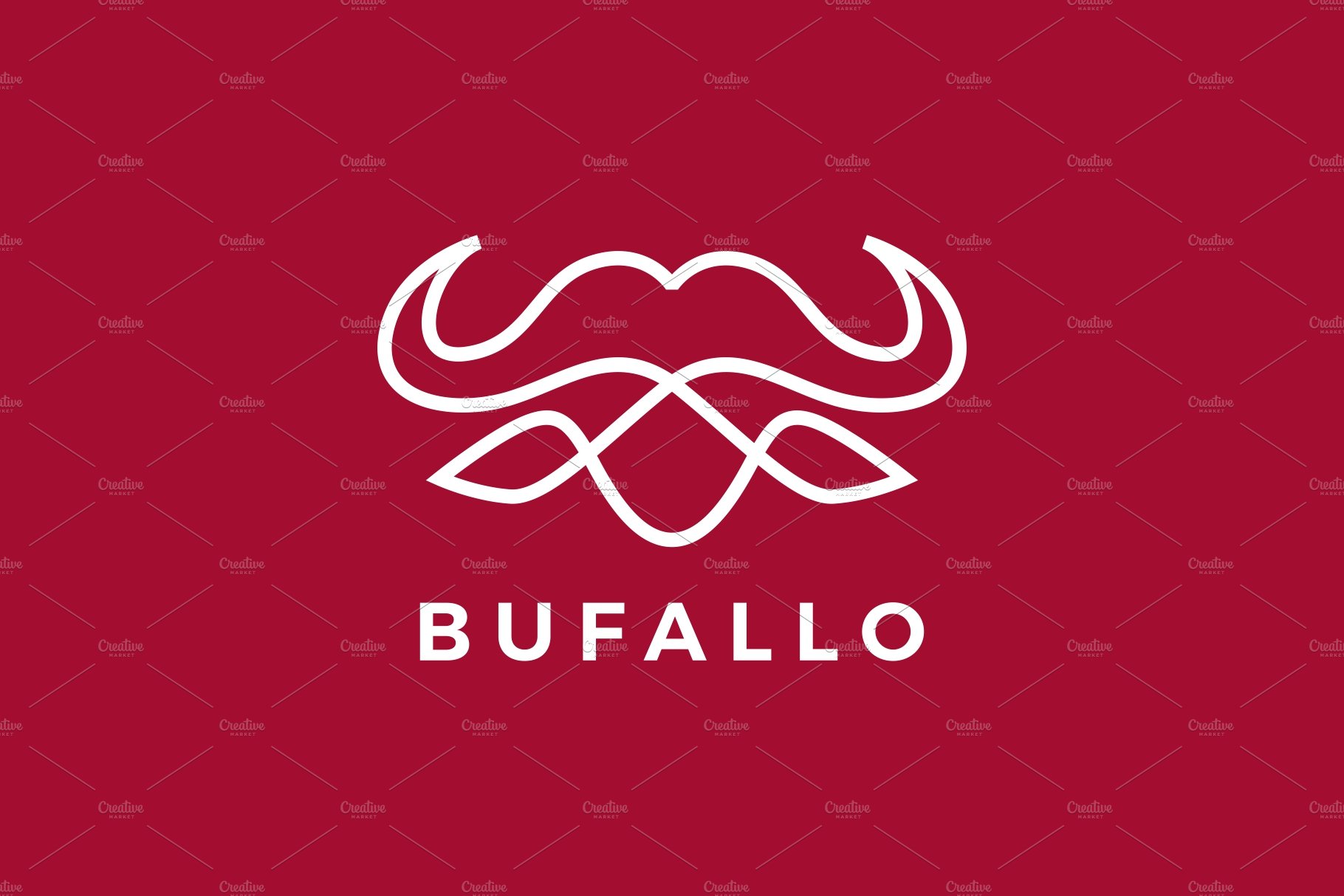 buffalo head line outline monoline cover image.