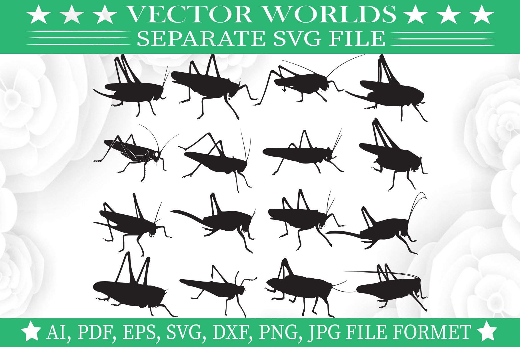 Locust grasshopper Svg, Animal Svg cover image.