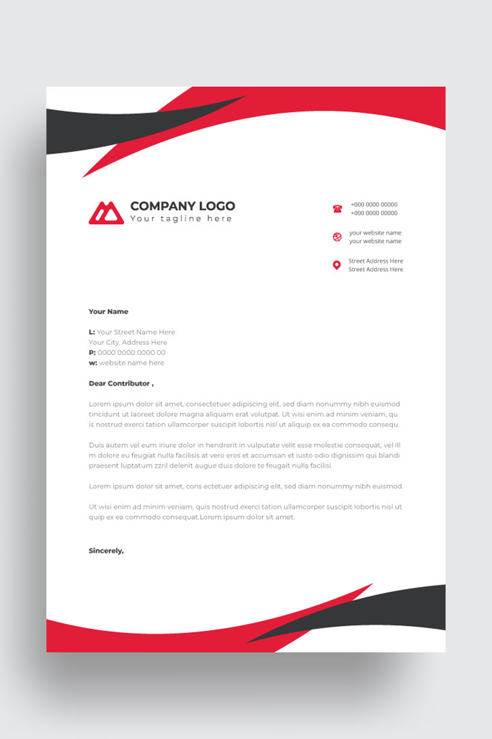 letterhead business corporate template design pinterest preview image.