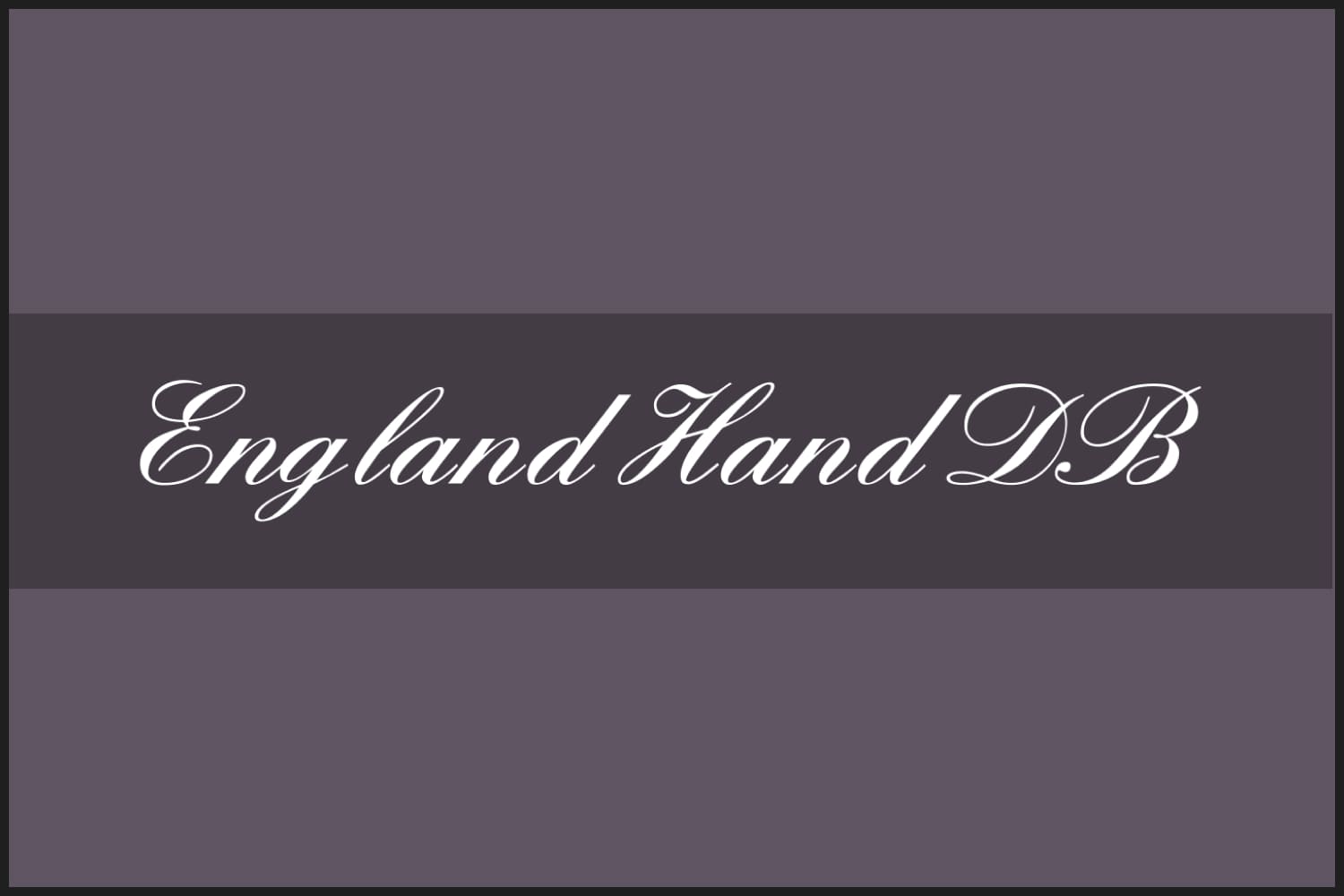 White handwritten text England Hand DB on a gray background.