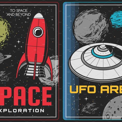 Space exploration and aliens cover image.