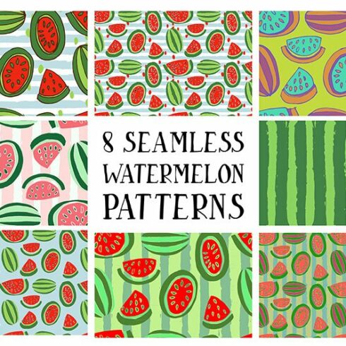 Set of patterns from watermelon cover image.