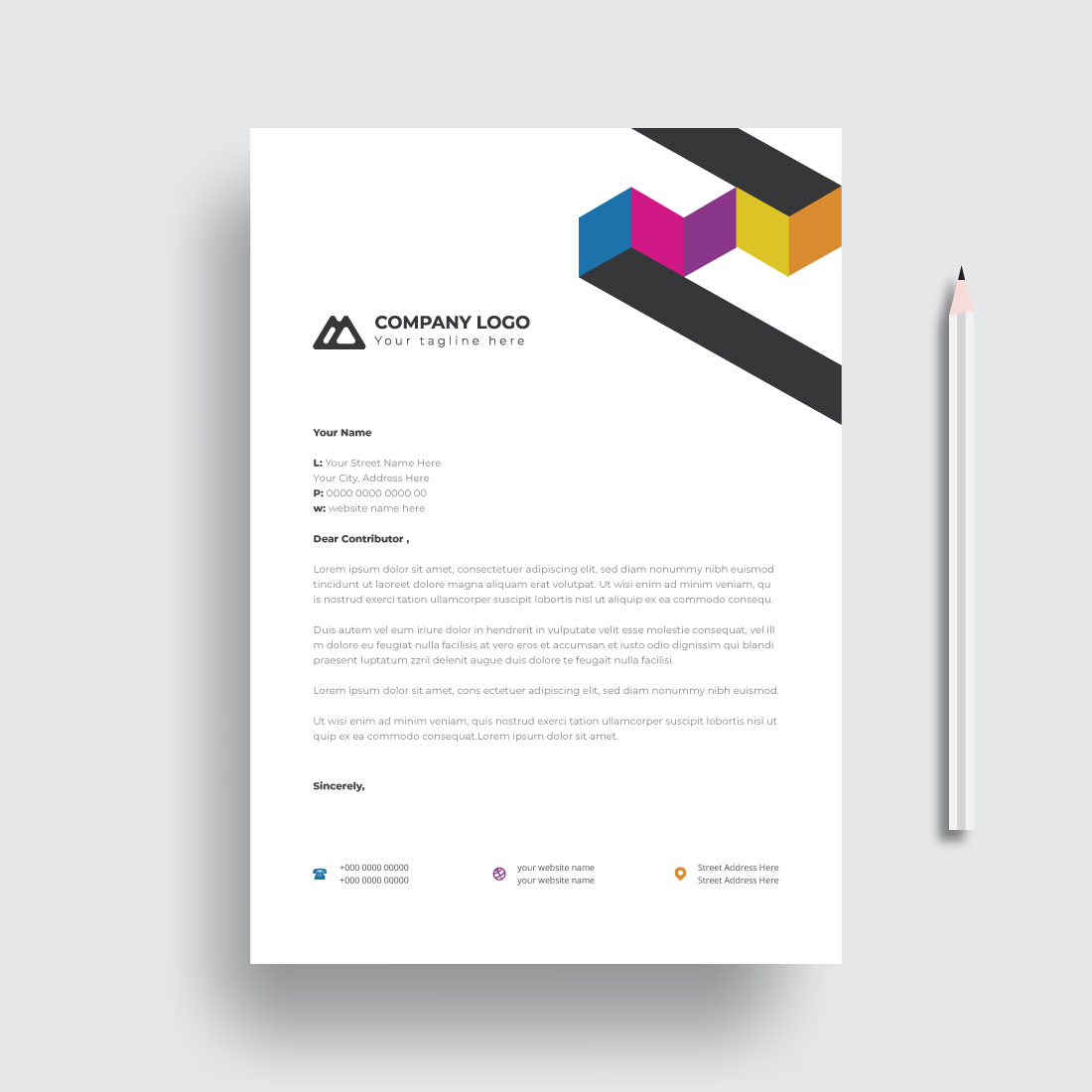 letterhead business corporate template design cover image.