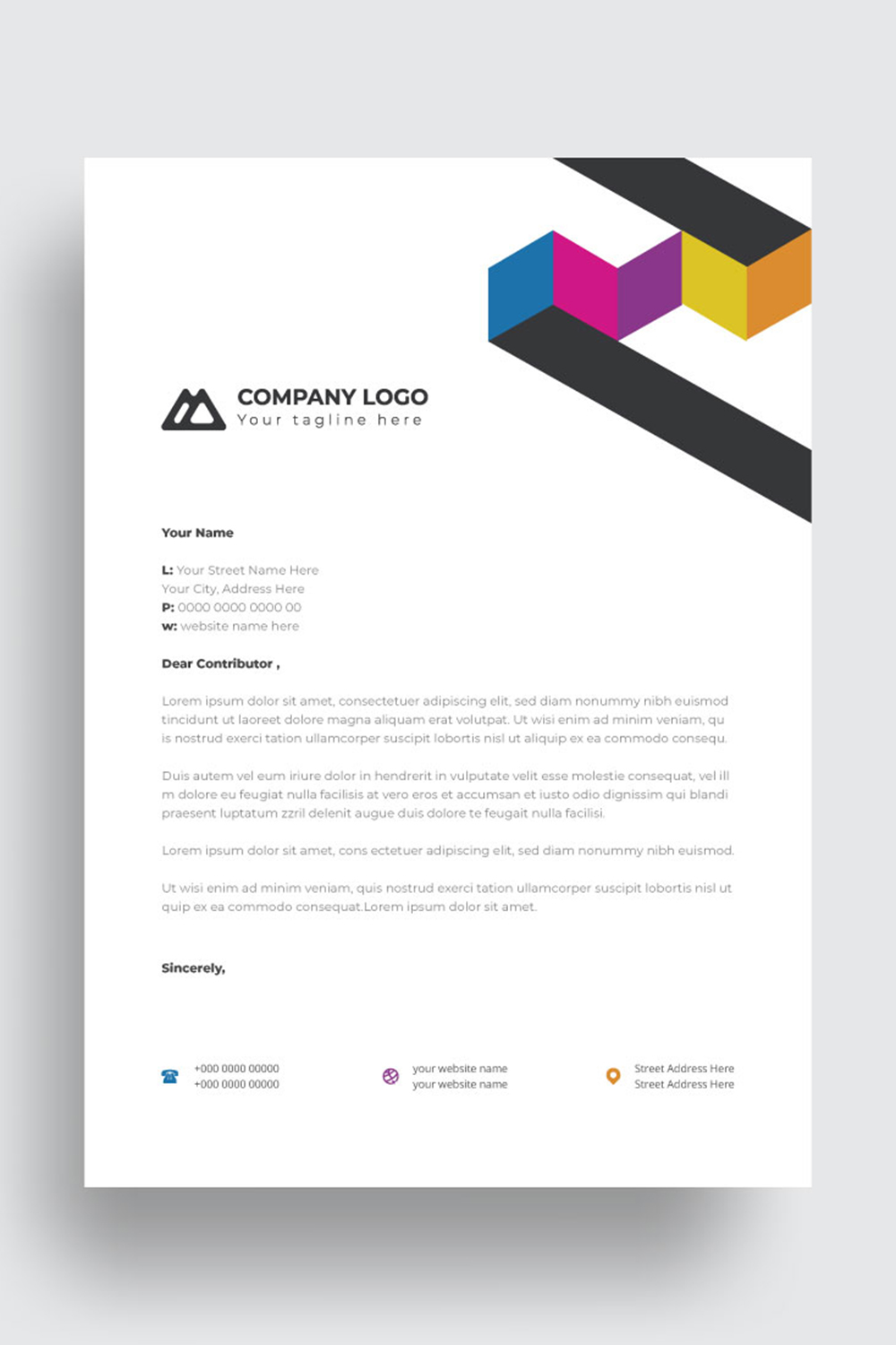 letterhead business corporate template design pinterest preview image.