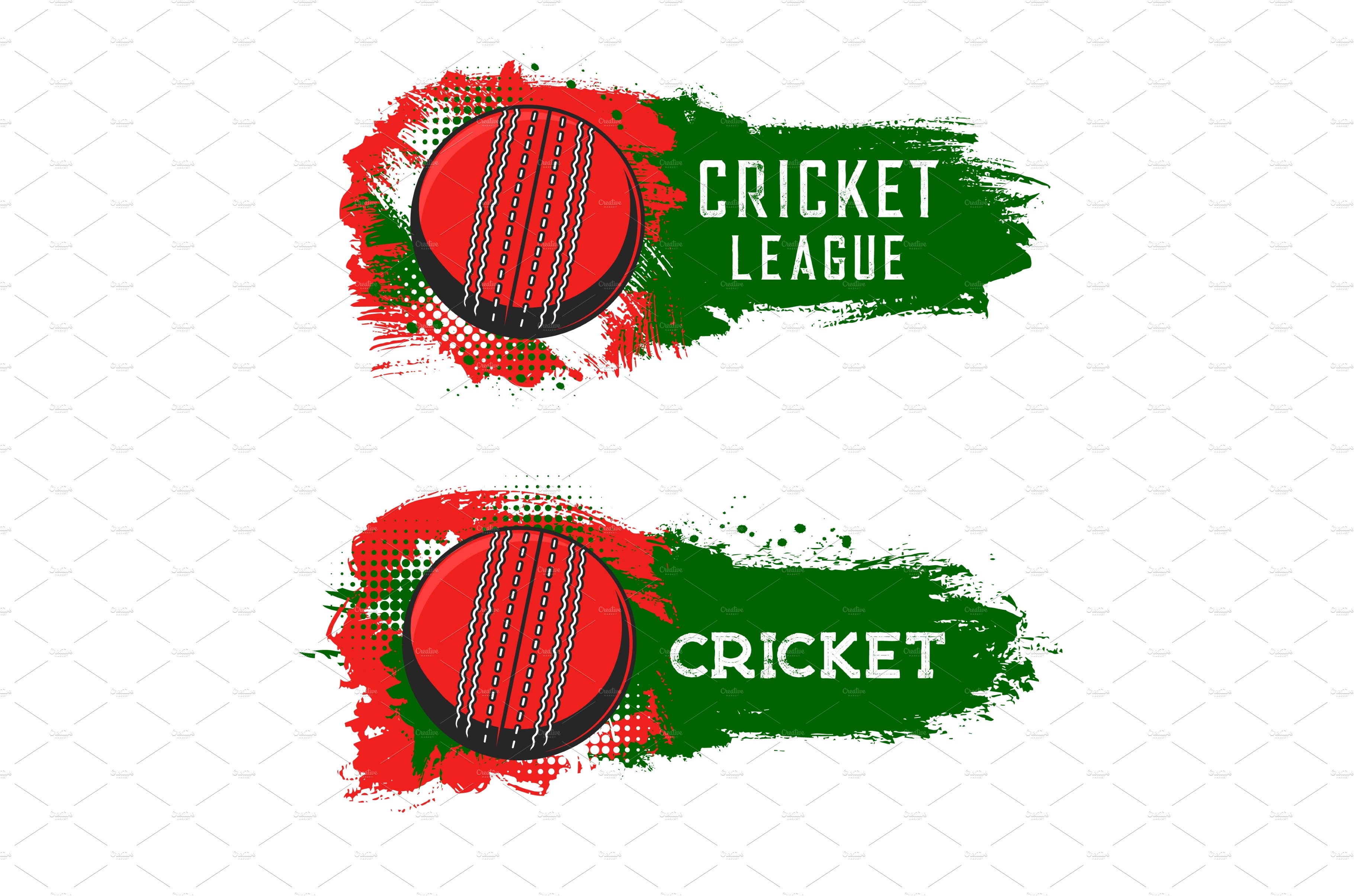 Cricket game vector banners cover image.