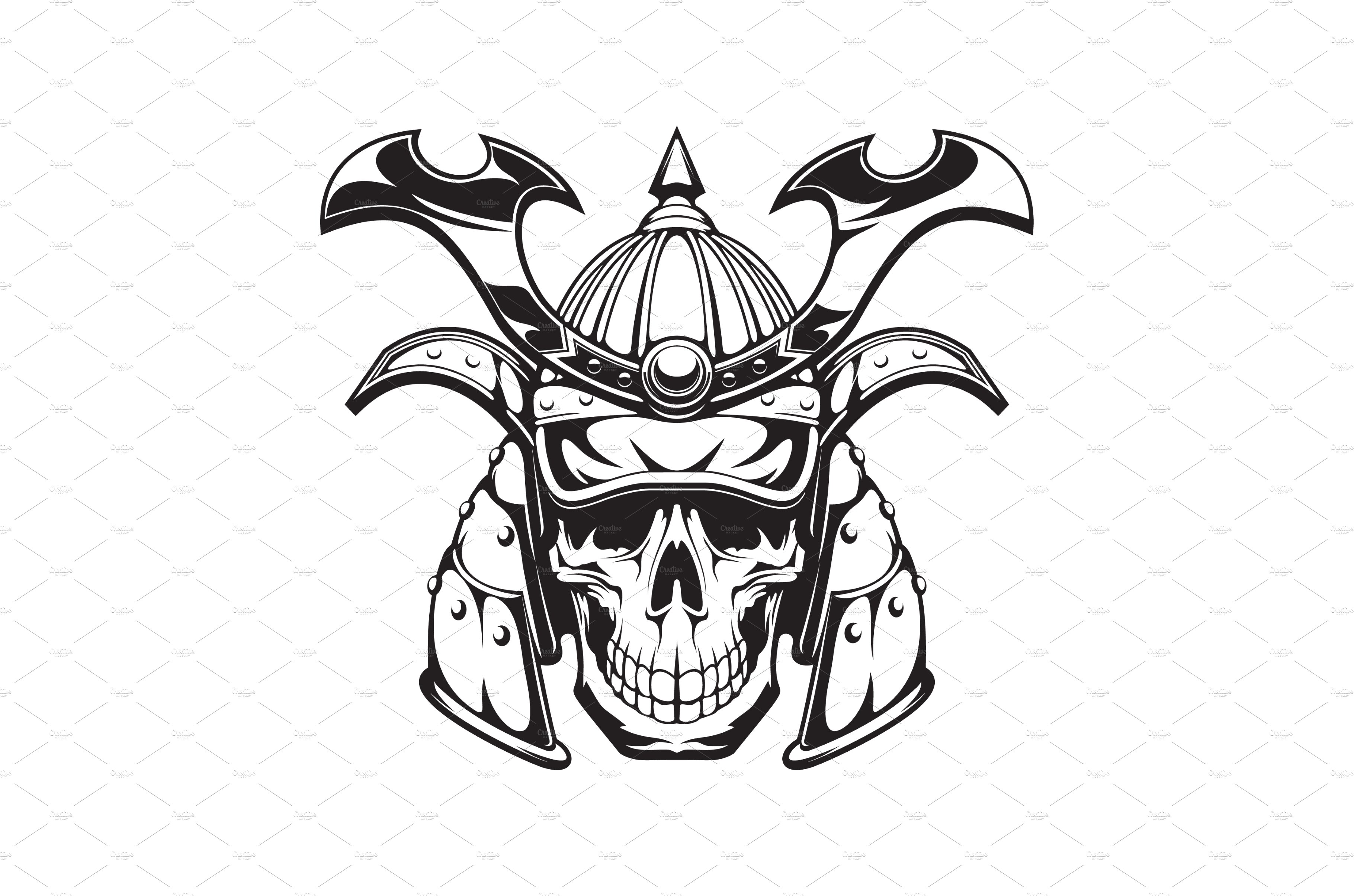 Samurai warrior skull tattoo cover image.