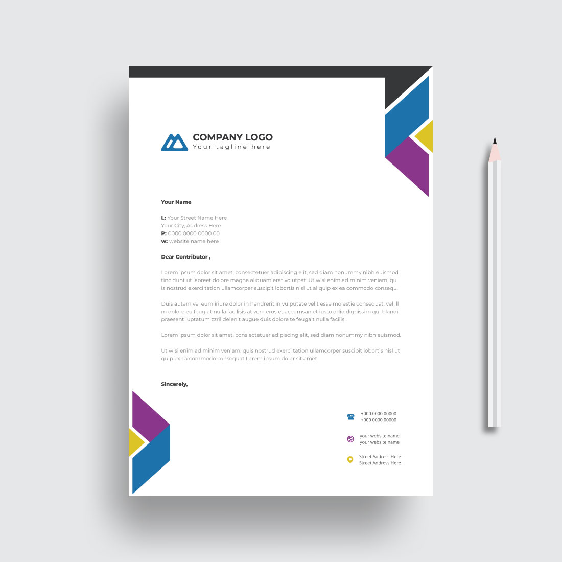 letterhead business corporate template design cover image.