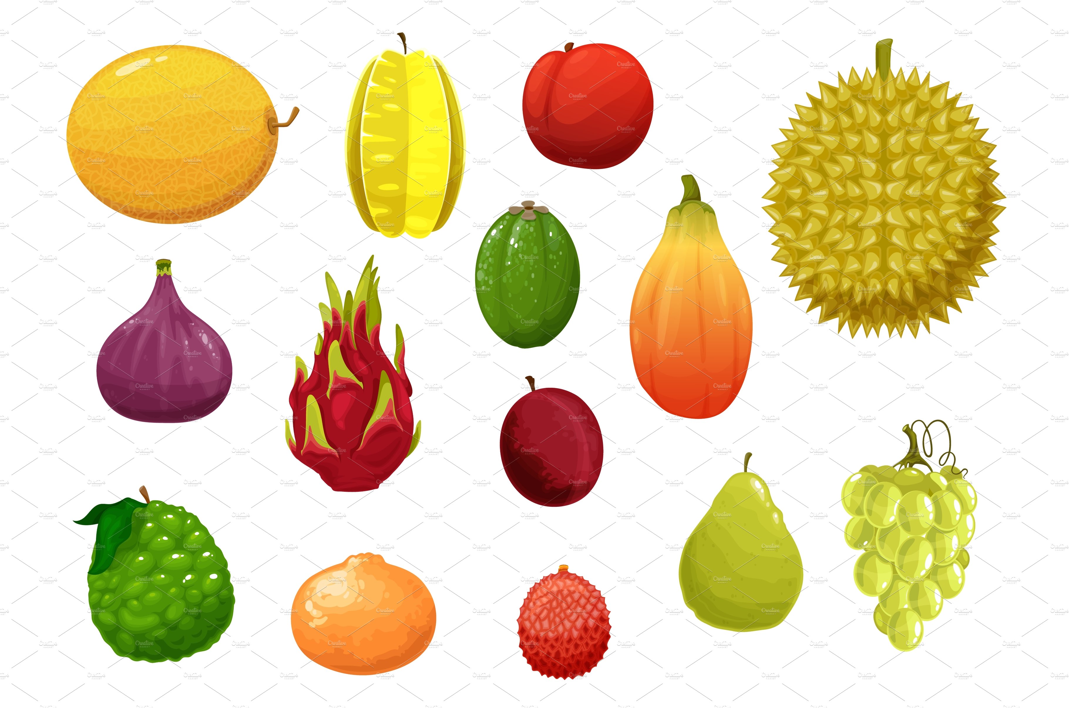 Ripe and fresh exotic fruits cover image.