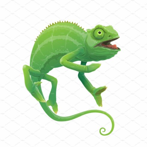Chameleon vector green lizard cover image.