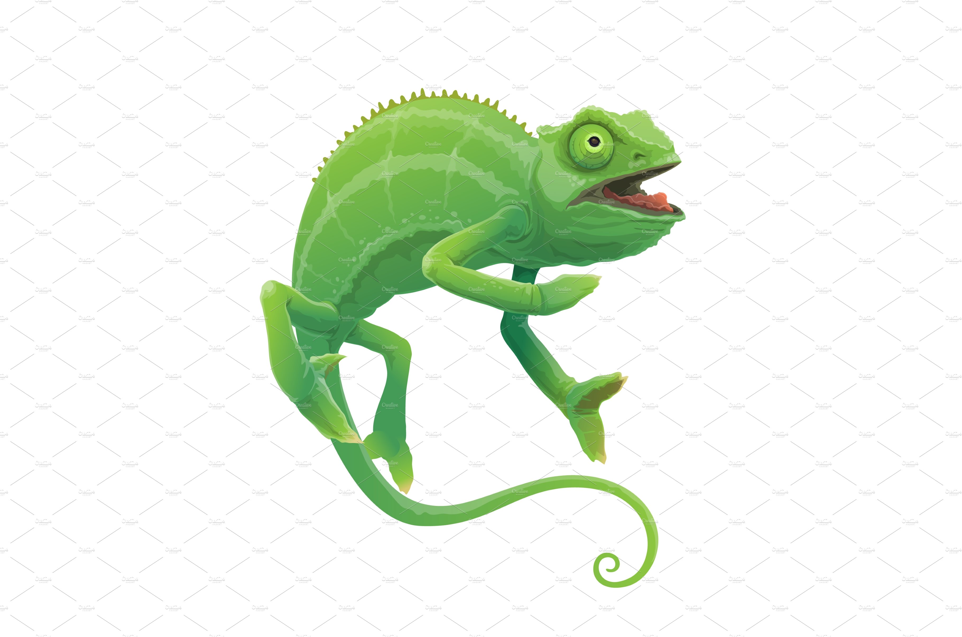 Chameleon vector green lizard cover image.