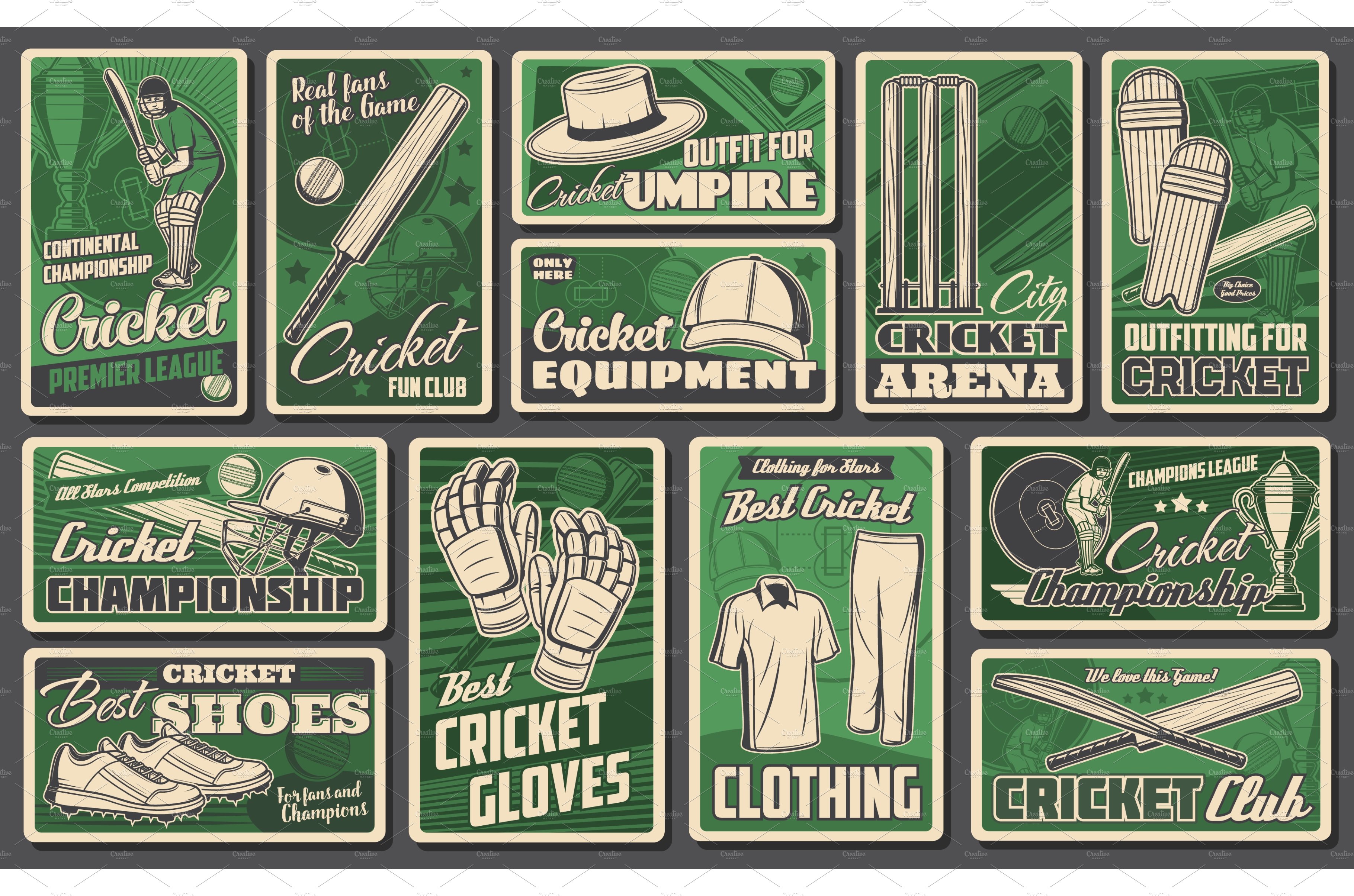 Cricket sports game banners cover image.