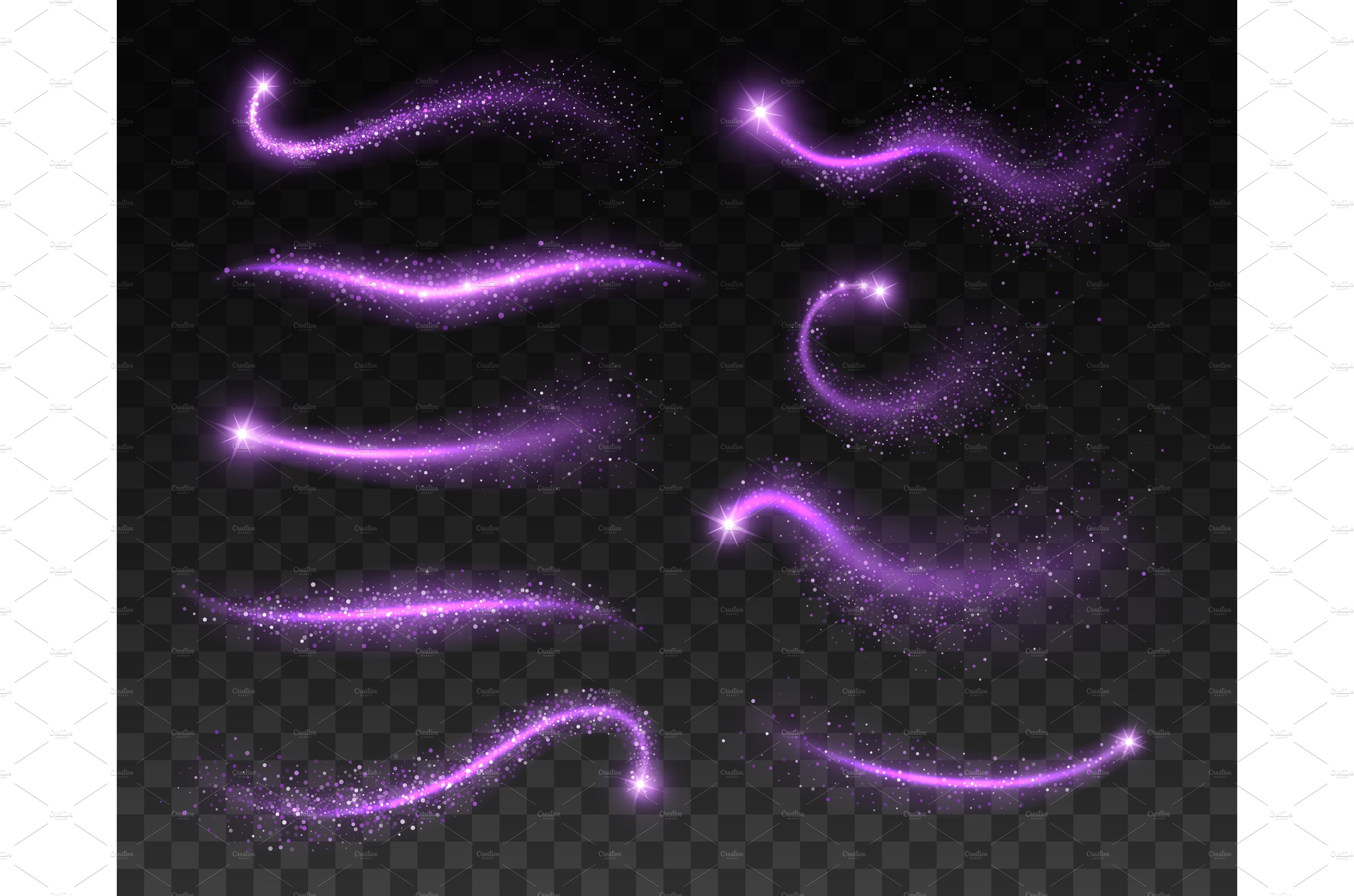 Purple sparks, glitter waves cover image.