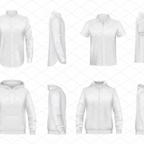 Man clothing, white shirt and hoodie cover image.