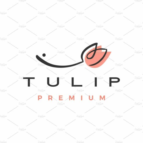 tulip flower logo vector icon cover image.