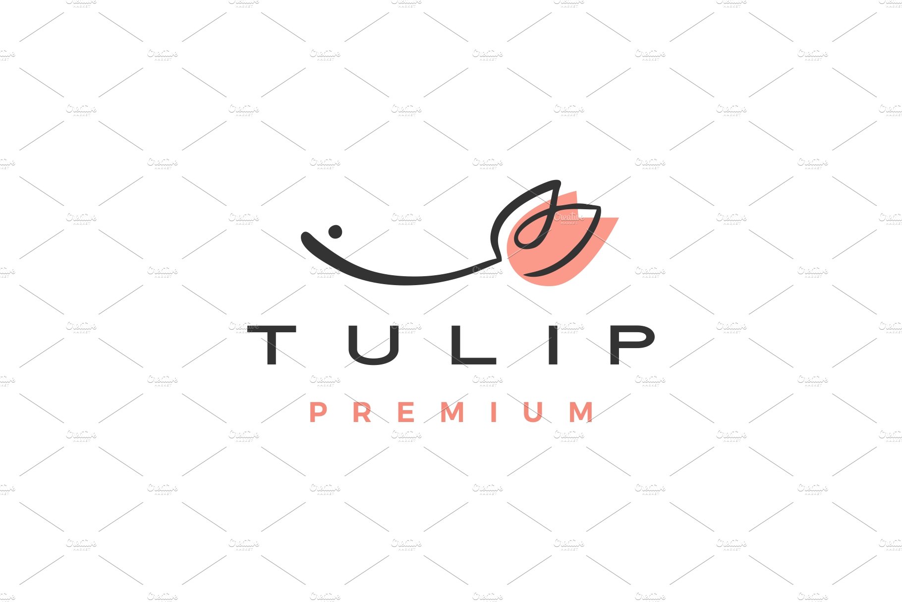 tulip flower logo vector icon cover image.