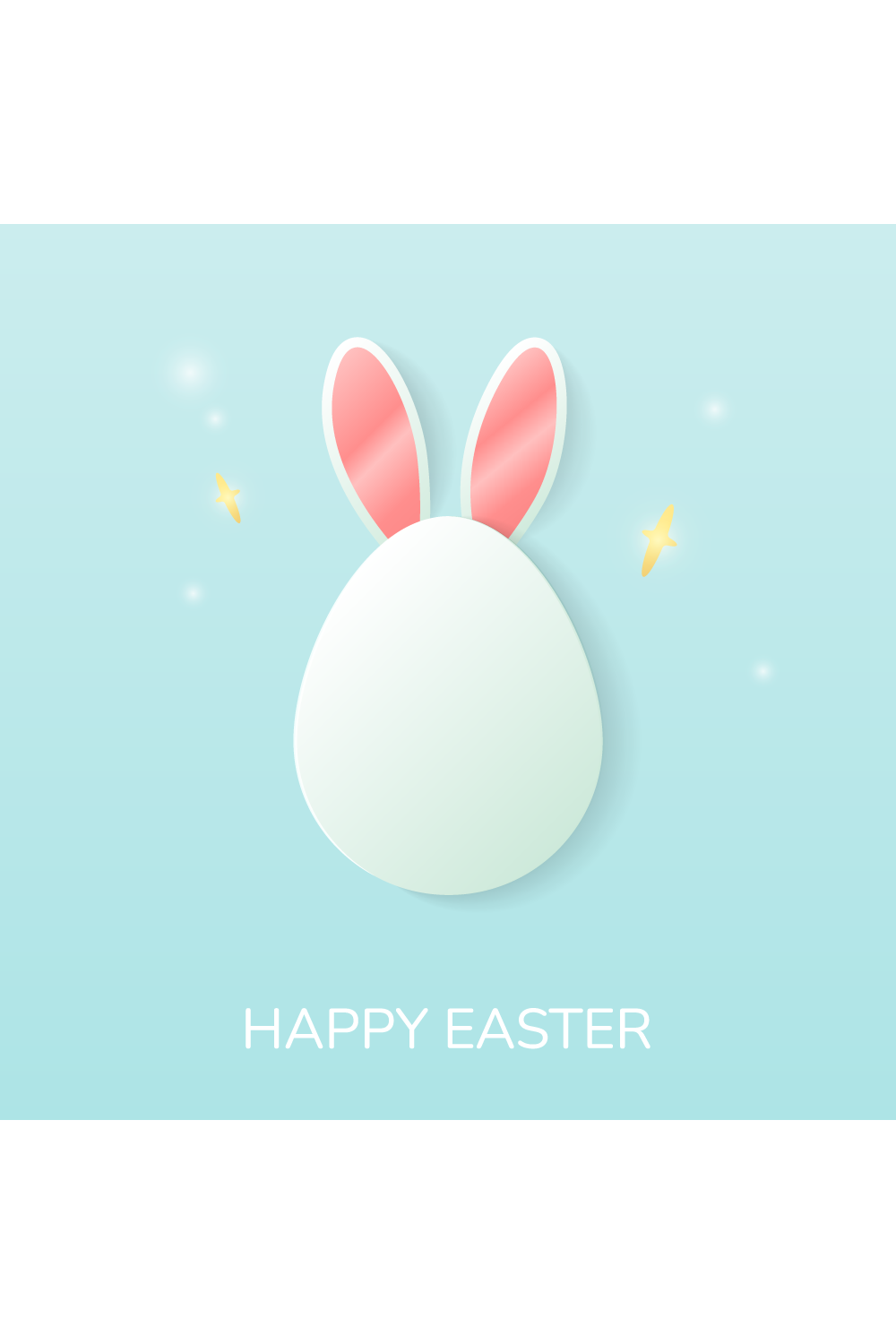 Happy Easter background set with colorful eggs, text and flares Magical Vector illustration for banner, poster, card, sale pinterest preview image.