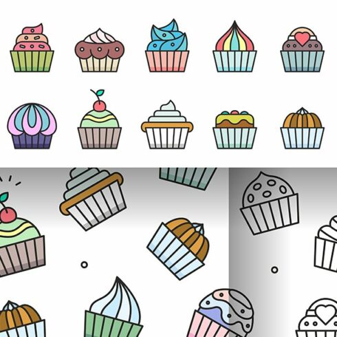 Cupcakes Set + pattern cover image.