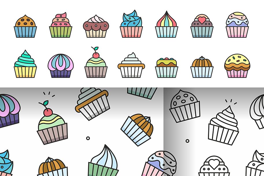 Cupcakes Set + pattern cover image.