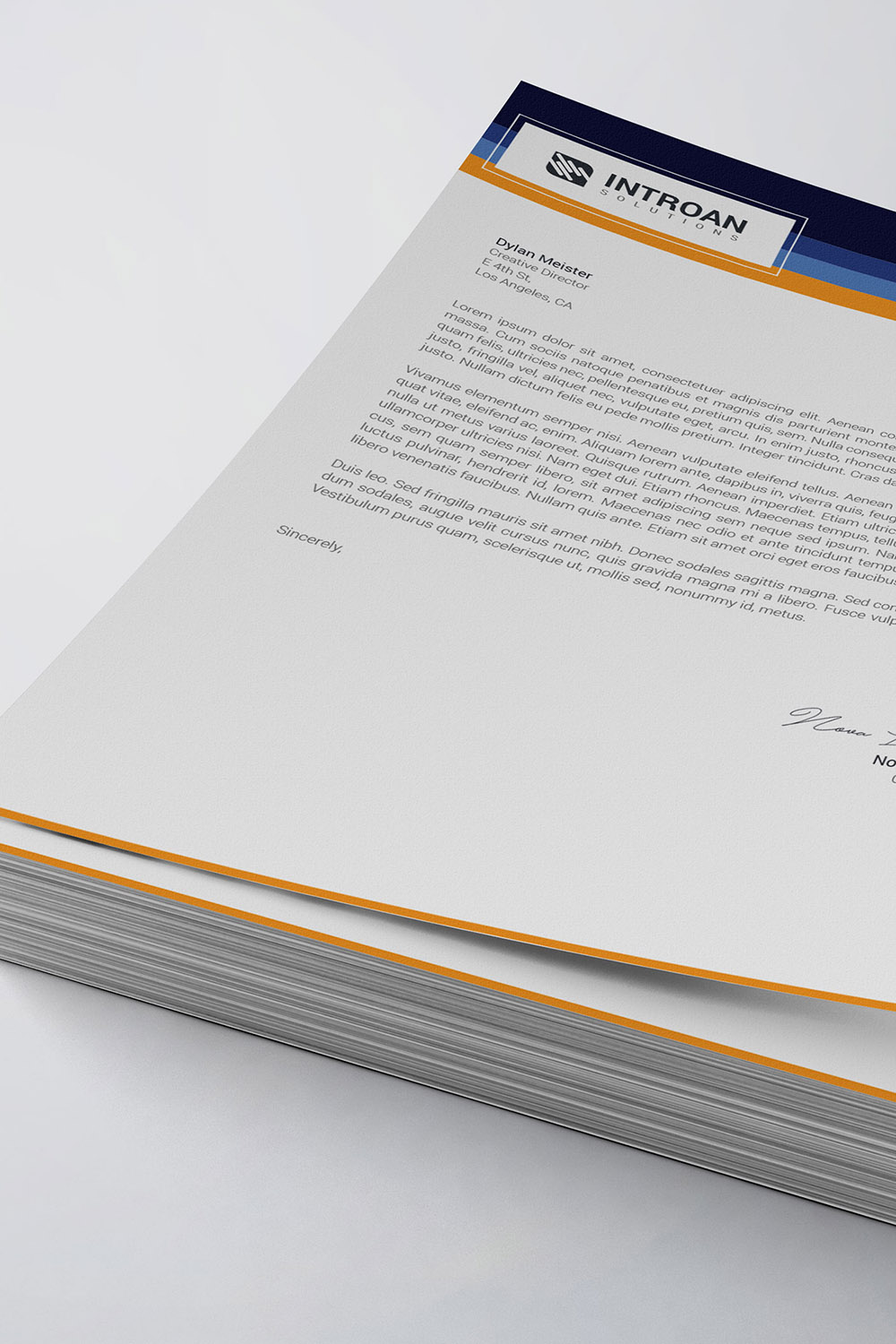 Modern Letterhead Template pinterest preview image.