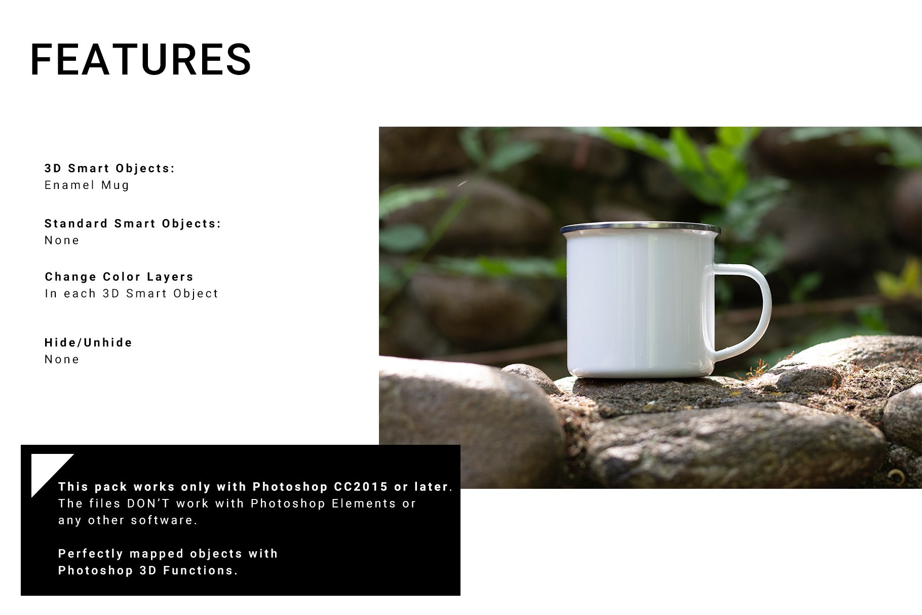 Enamel Mug 3D Mockup preview image.