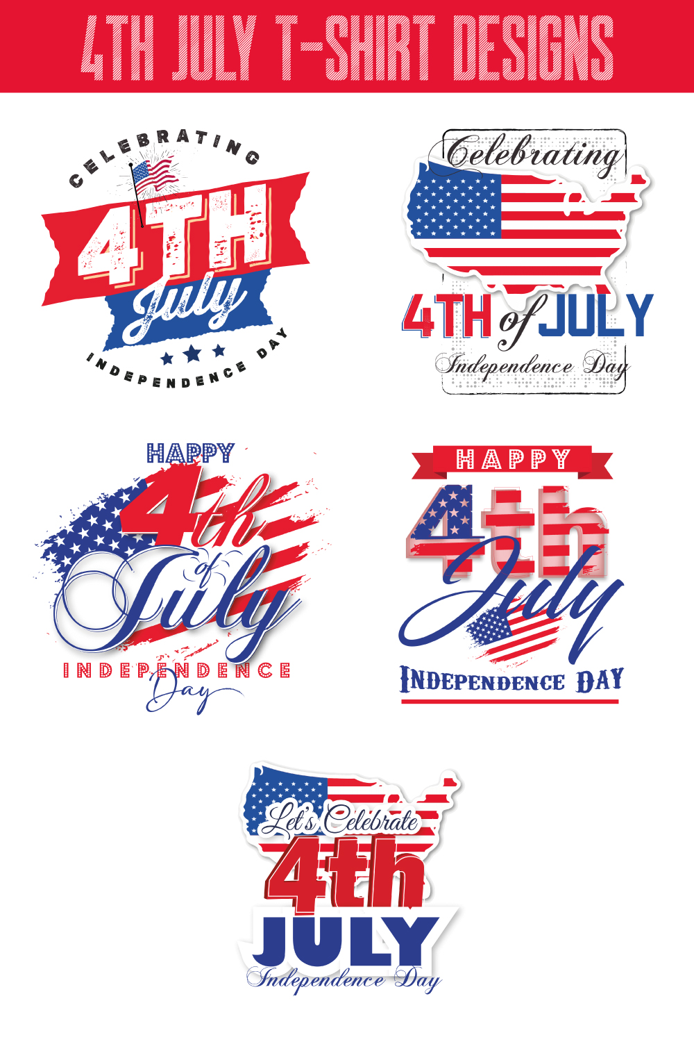 T-Shirt Designs America National Day 4th July pinterest preview image.