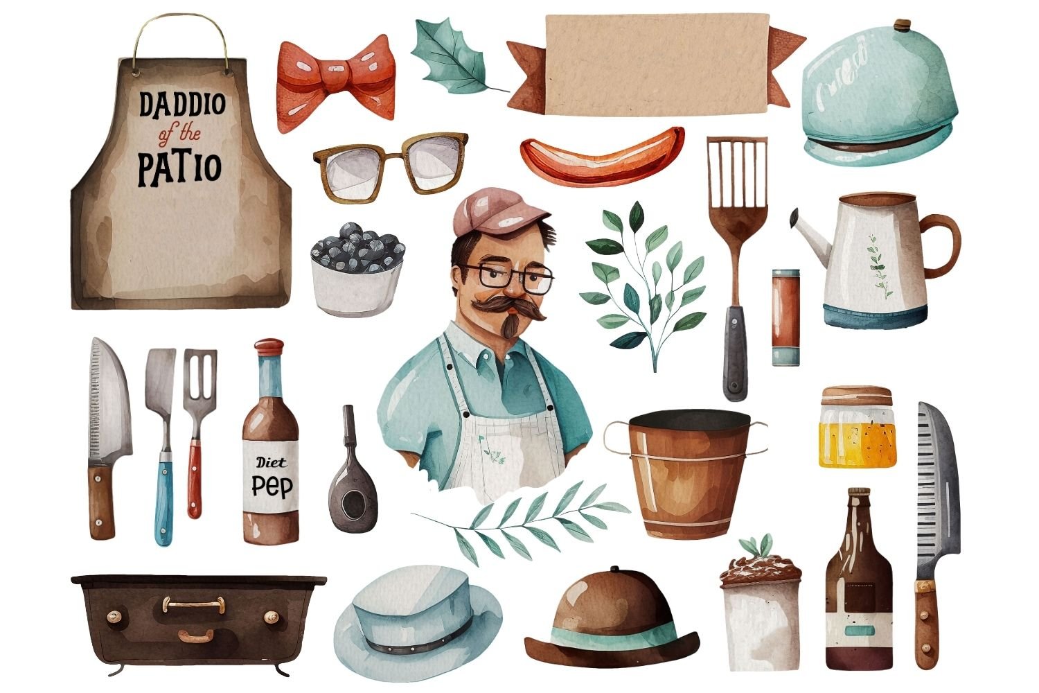 BBQ Grilling Fathers Day Clipart cover image.