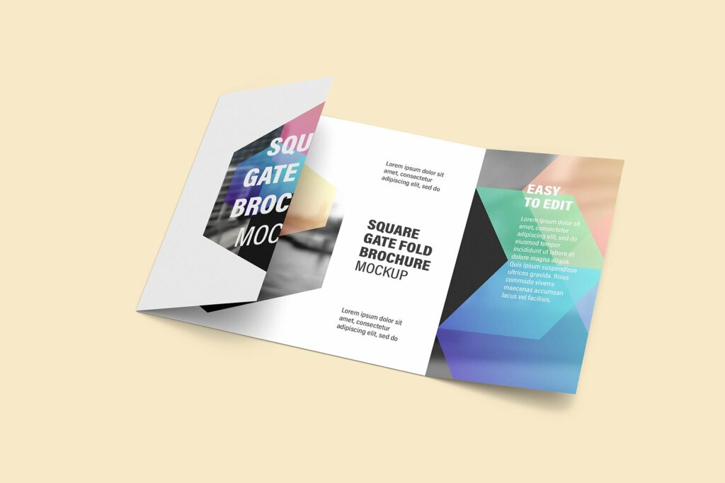 Square Gate Fold Brochure Mockup – MasterBundles