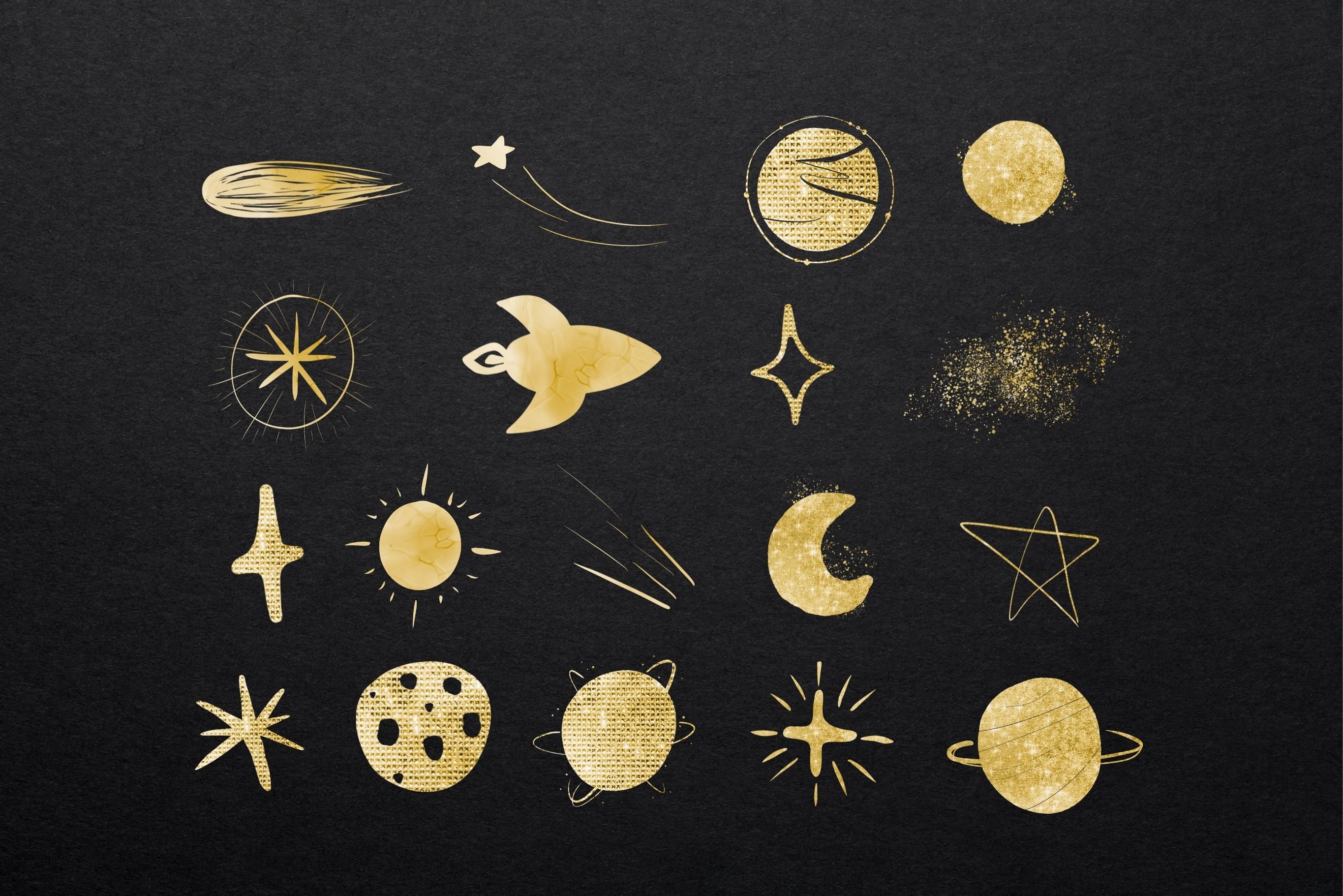 Gold Galaxy Clipart preview image.