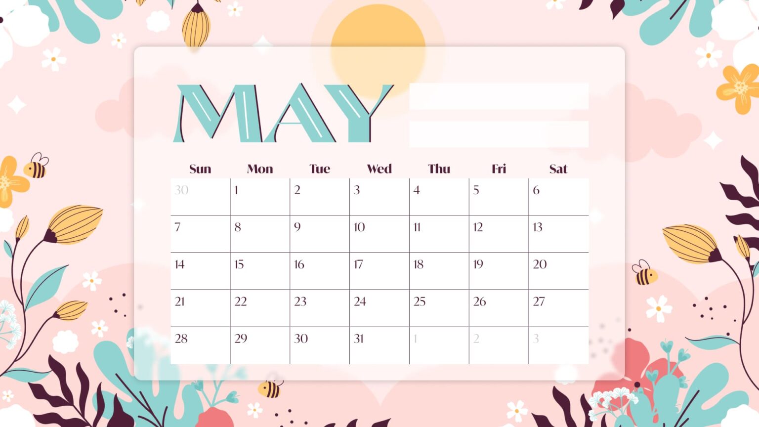 Free Blank May Calendar – MasterBundles