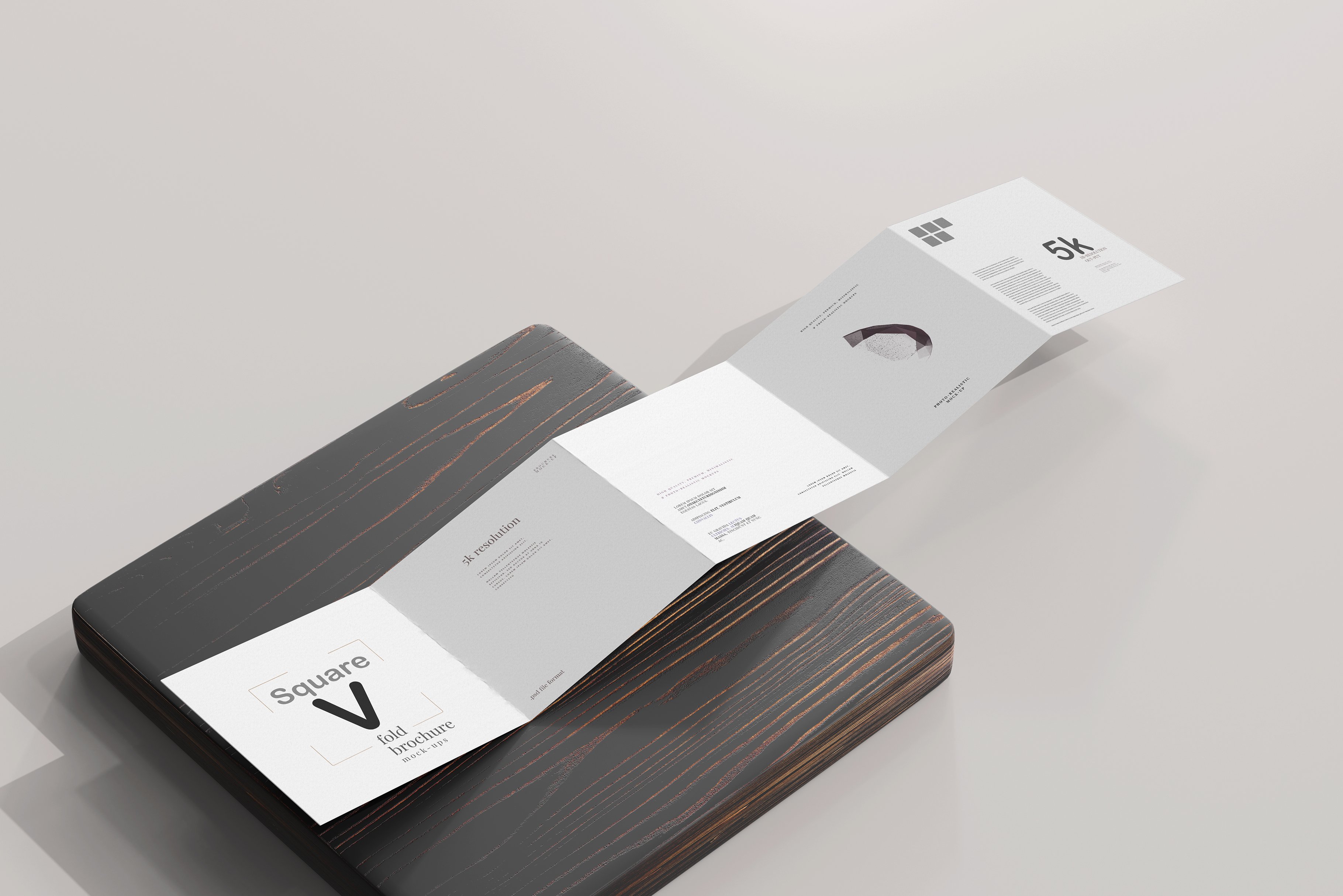 Square Five-Fold Brochure Mockup cover image.