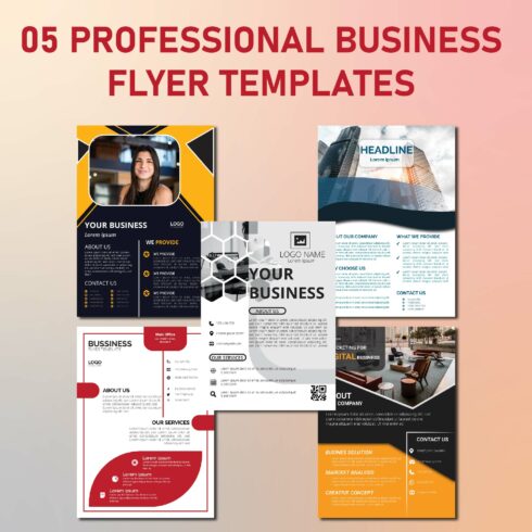 5 Corporate Business Flyer Templates cover image.