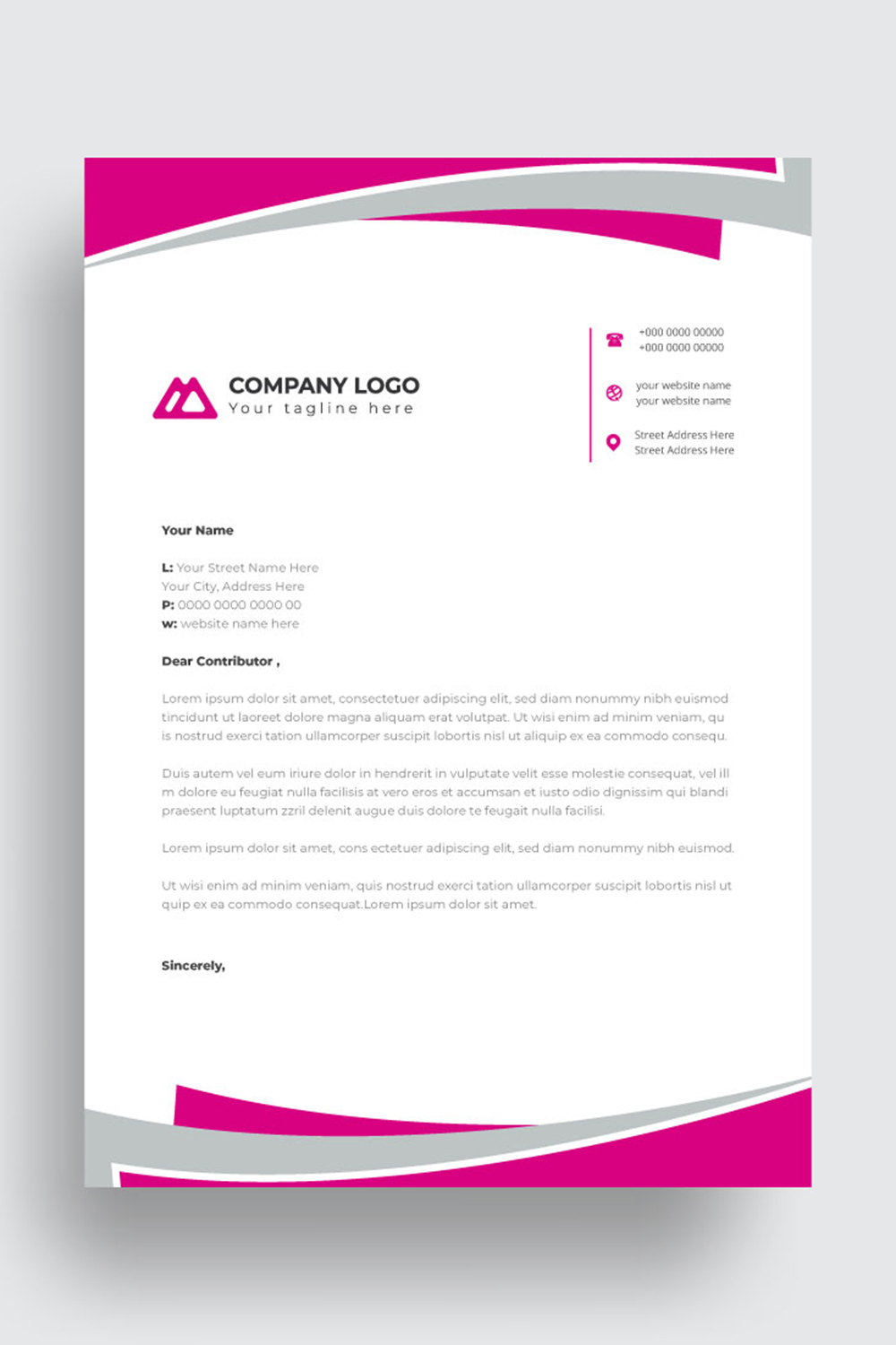 letterhead business corporate template design pinterest preview image.