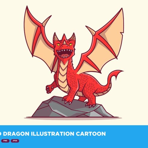 Cute Red Dragon Illustration Cartoon cover image.