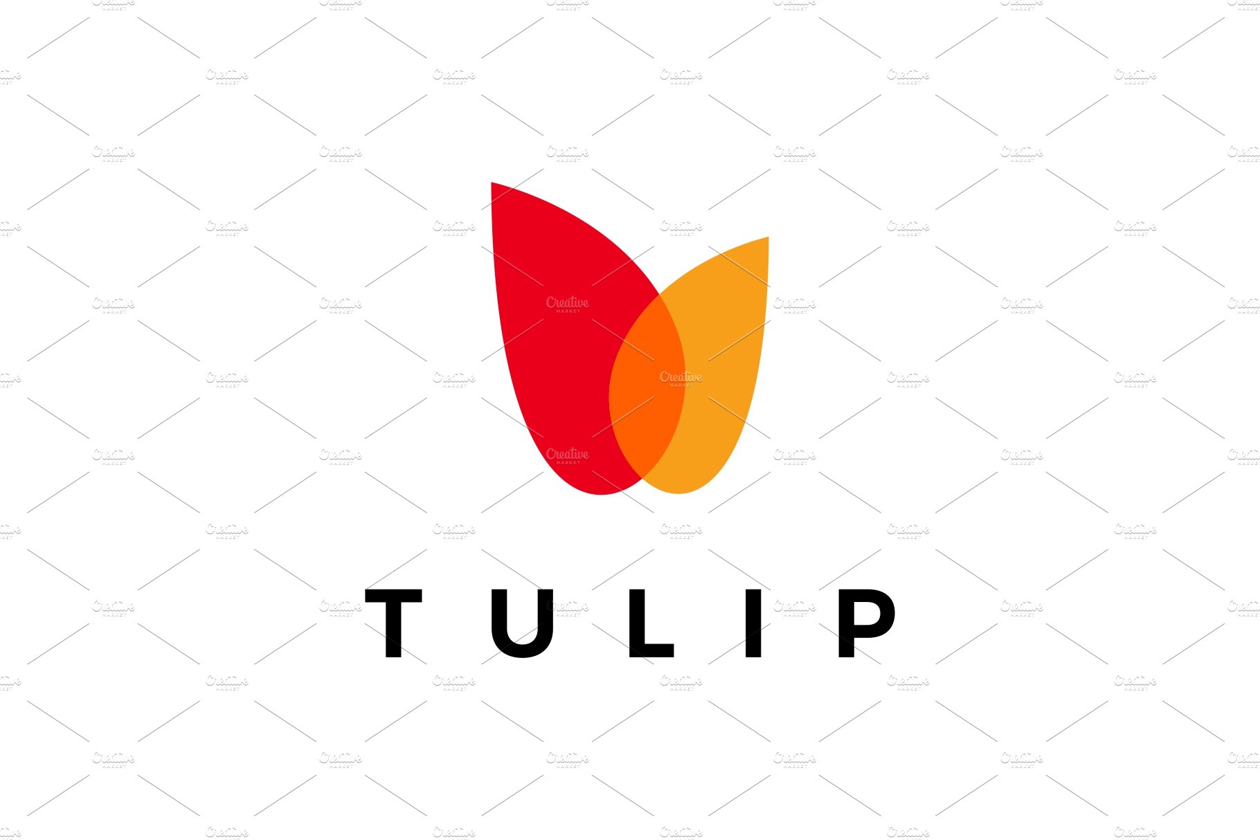 tulip overlapping color logo vector cover image.