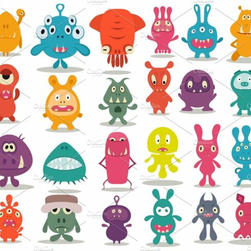 24 cute doodle monsters cover image.