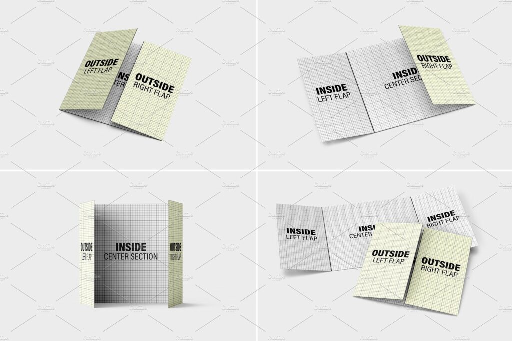 Square Gate Fold Brochure Mockup – MasterBundles