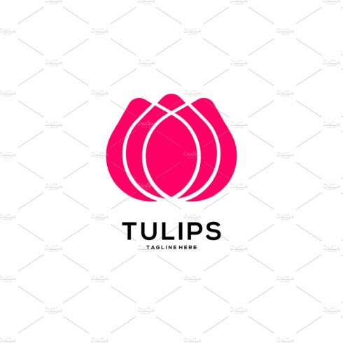 tulip flower logo vector template cover image.