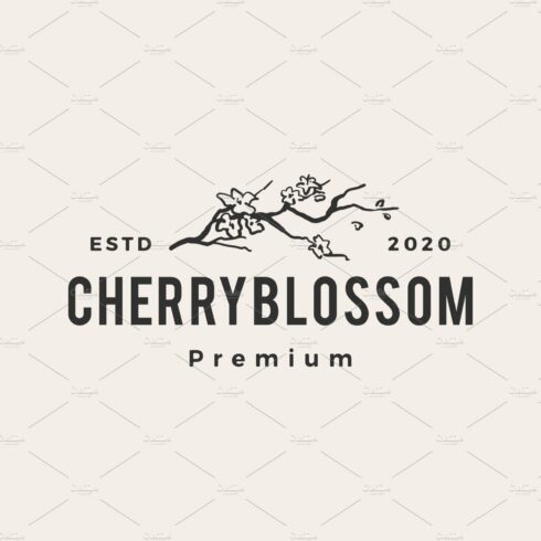 cherry blossom hipster vintage logo cover image.