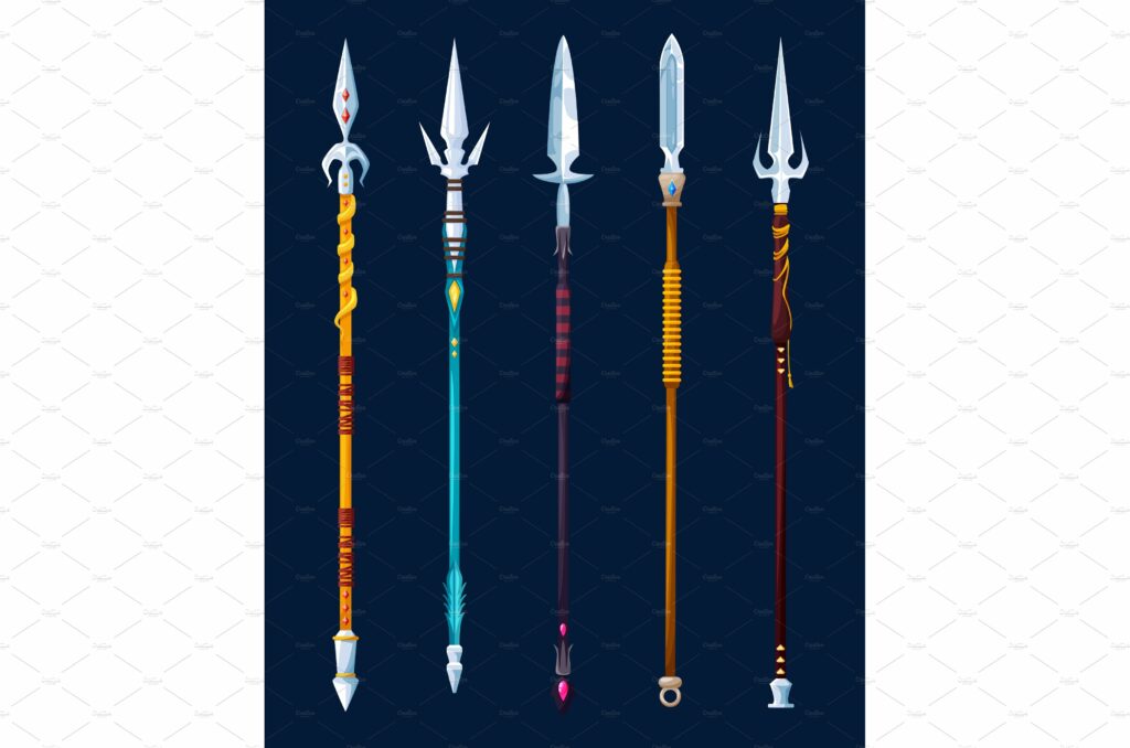 Magical spears and lance weapon MasterBundles