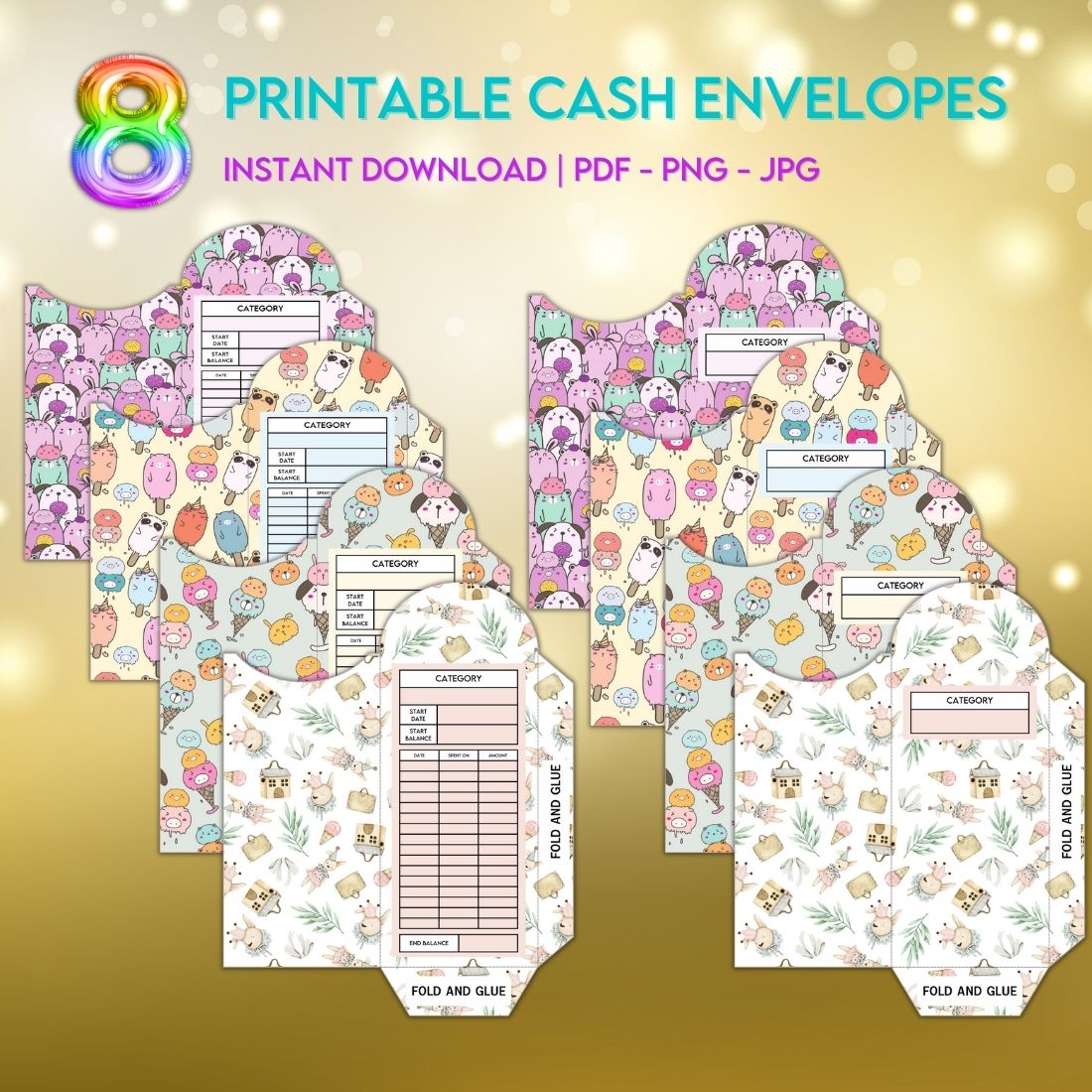 8 Printable Cash Envelopes #2 preview image.
