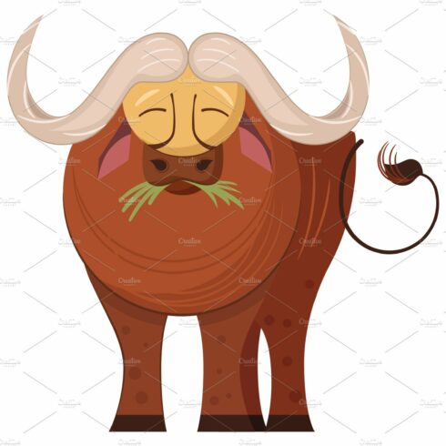 African buffalo cartoon character. cover image.