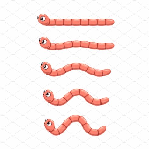 Animated cartoon worm, earthworm cover image.