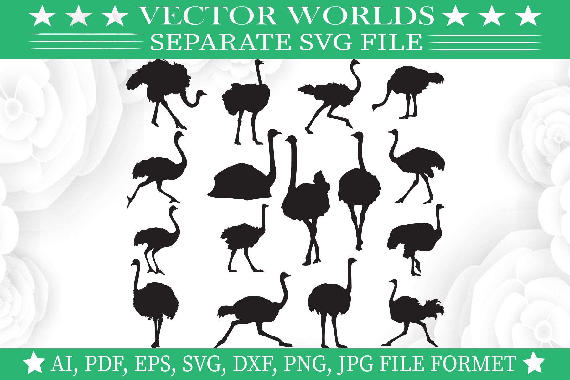 Ostrich Svg, Animal, Animals Svg cover image.